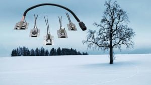 Control Products - Electrical components with winter landscape